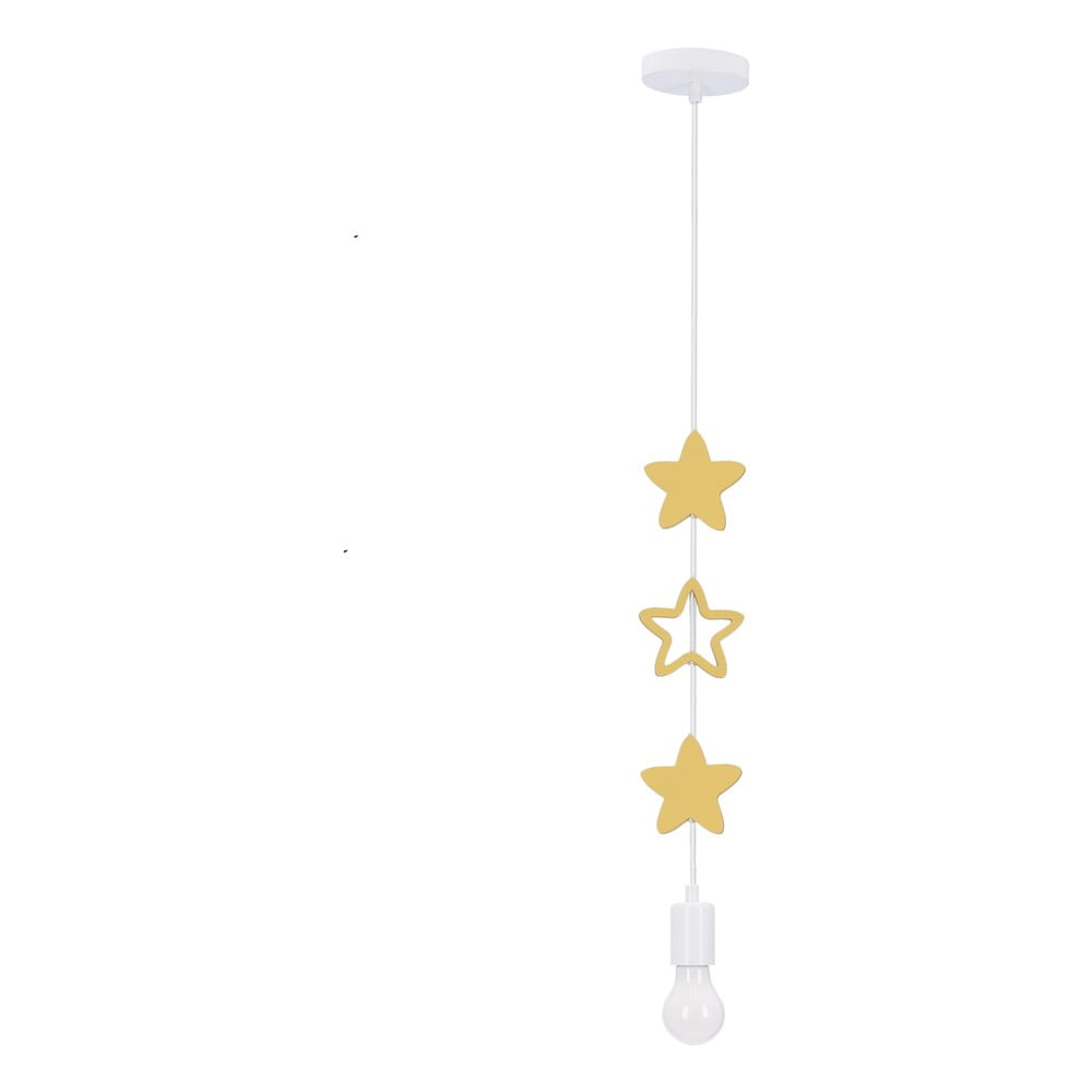 Žluto-bílé dětské svítidlo s kovovým stínidlem Single – Candellux Lighting Candellux Lighting